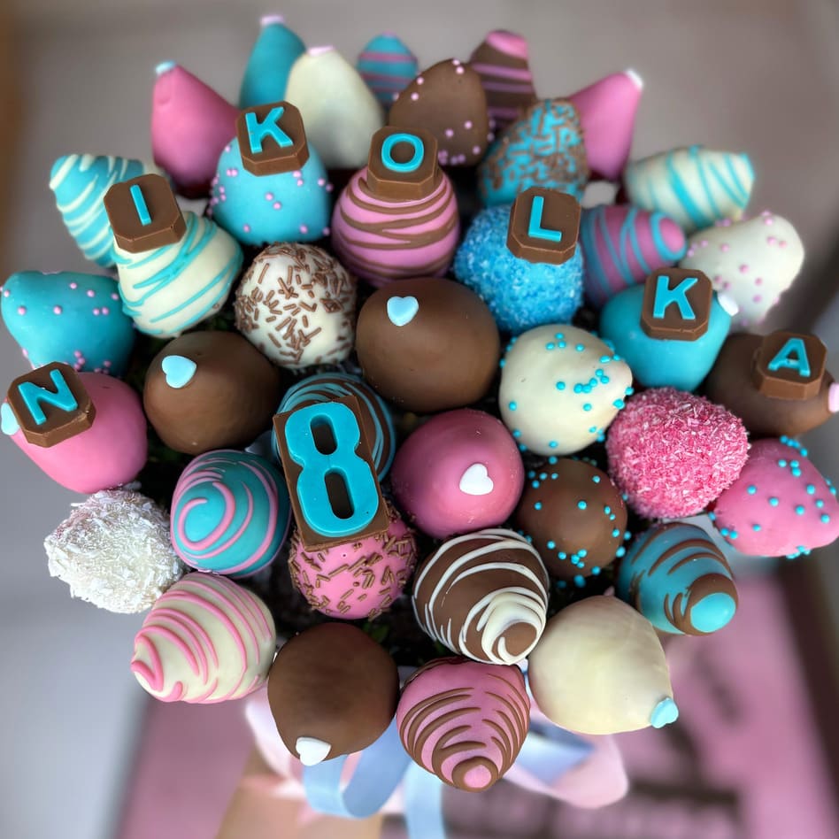 Heart-shaped chocolate arrangement