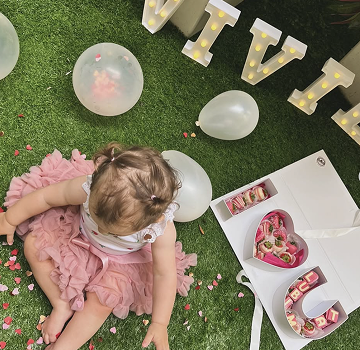 Child enjoying chocolate products